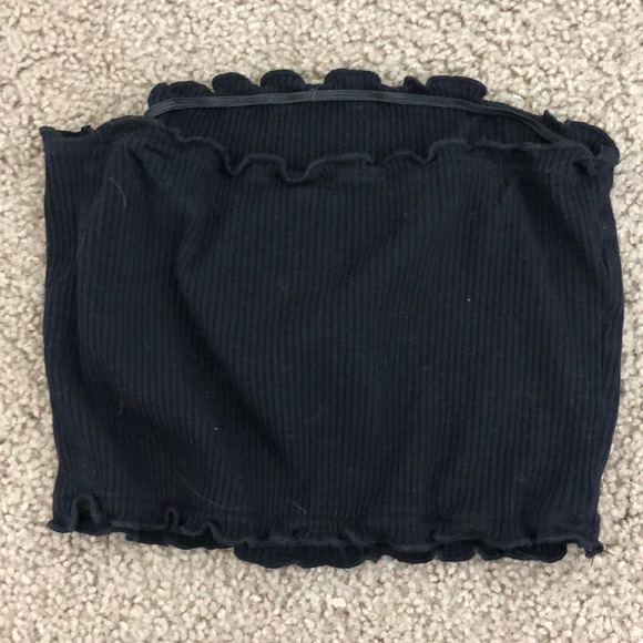 Black Ruffle Tube Top - Picture 3 of 3